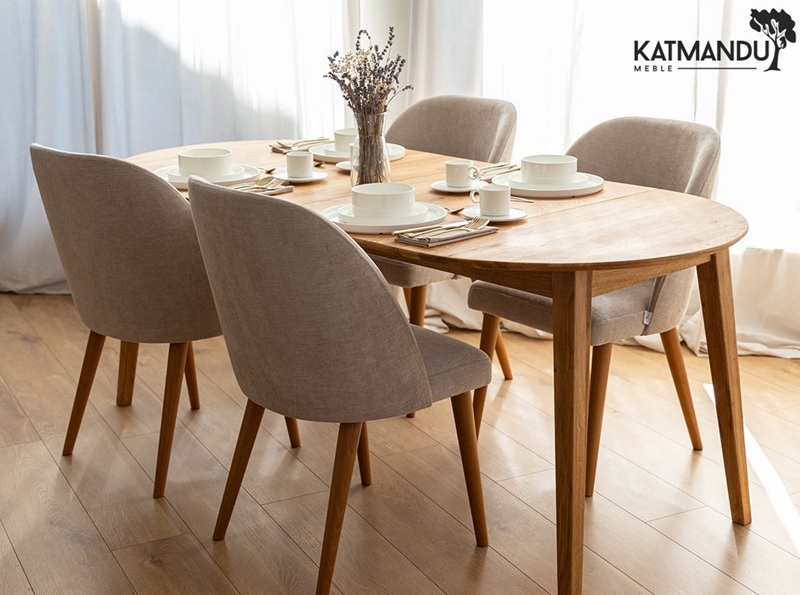 KATMANDU MEBLE - ORBETELLO Stół okrągły rozkładany 110-210 | Dąb | KULSR1102x50