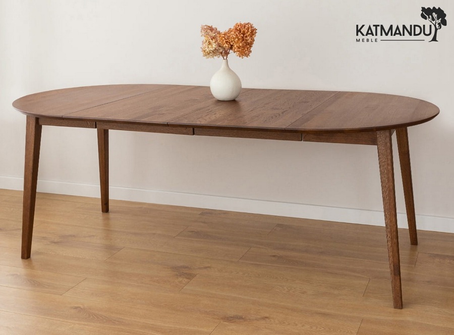 KATMANDU MEBLE - ORBETELLO Stół okrągły rozkładany 110-210 | Tabacco | KULSR1102x50T