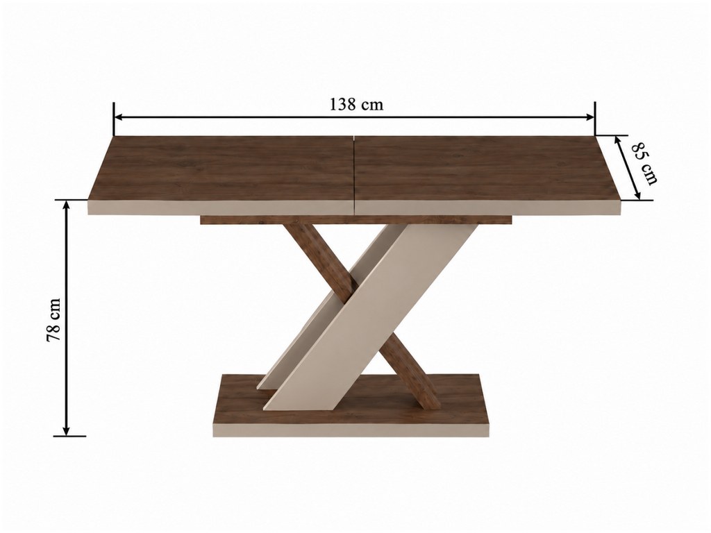 FURNITEX - ST16-FX Stół | Rozkładany | 138-208x85 | Orzech Elegant / kaszmir