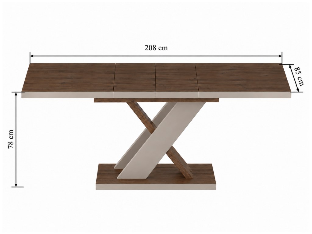 FURNITEX - ST16-FX Stół | Rozkładany | 138-208x85 | Orzech Elegant / kaszmir