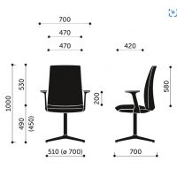 PROFIM - MOTTO Krzesło konferencyjne obrotowe 10F | Oparcie wysokie | Baza 4-ramienna