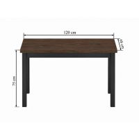 FURNITEX - ST23-FX Stół | orzech Elegant + czarny | 68x120
