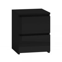 FURNITEX - 1 Szafka nocna | Fronty czarny połysk | DOSTĘPNA OD RĘKI