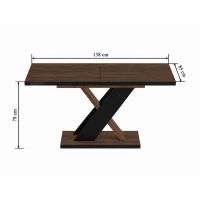 FURNITEX - ST16-FX Stół | Rozkładany | 138-208x85 | Orzech Elegant / czarny