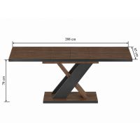FURNITEX - ST16-FX Stół | Rozkładany | 138-208x85 | Orzech Elegant / czarny