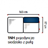 UNIMEBEL - INSPIRO Moduł 1NH pojedyńcze siedzisko z pufa