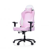 EKO-LIGHT - VERTAGER Fotel Obrotowy Gamingowy PL1000 | Komfort i Ergonomia w jednym | Biało - Różowy
