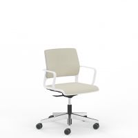 NOWY STYL - XILIUM Fotel Obrotowy Konferencyjny SWIVEL CHAIR UPH BLACK | Oparcie - Tapicerowane Krzesło w prezentacji w kolorze białym