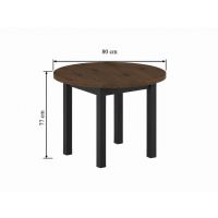FURNITEX - ST24-FX (80) Stół okrągły | orzech Elegant + czarny | Fi80