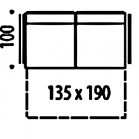 Sofalive - BRUNO 2MF (67) MODUŁOWA SOFA BEZ BOKÓW Z FUNKCJĄ SPANIA