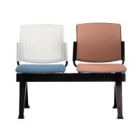 BGROUP - 4JOB Ławka 2-osobowa PPL / SOFT / NET | Stelaż Metalowy | Oparcie z Tworzywa / Tapicerowane / Siatkowe | Siedzisko Tapicerowane