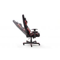 MC AKCENT - DX RACER 1 Fotel Obrotowy 62501SR4 | Tkanina Czarna | Aplikacja Czerwona