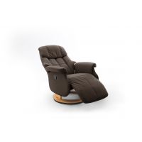 MC AKCENT - CALGARY COMFORT L Fotel Relax z podnóżkiem | Brąz | Stelaż Naturalny | 64032BN5