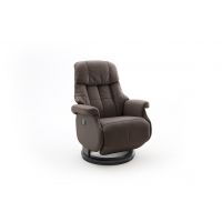 MC AKCENT - CALGARY COMFORT L Fotel Relax z podnóżkiem | Brąz | Stelaż Czarny | 64032BS5