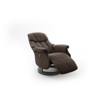 MC AKCENT - CALGARY COMFORT L Fotel Relax z podnóżkiem | Brąz | Stelaż Czarny | 64032BS5