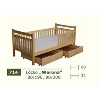 PANKAU - Łóżko parterowe Werona bez materaca piankowego (spanie 90/200)