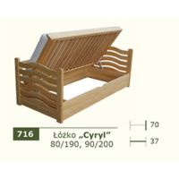 PANKAU - Łóżko parterowe Cyryl z materacem piankowym (spanie 80/190)