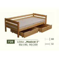 PANKAU - Łóżko parterowe Modest I bez materaca piankowego (spanie 80/190)