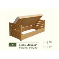 PANKAU - Łóżko parterowe Błażej z materacem piankowym (spanie 90/200)