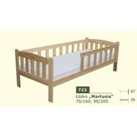 PANKAU - Łóżko parterowe Martusia bez materaca piankowego (spanie 70/160)