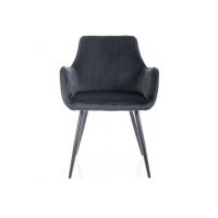 SIGNAL - APPLE Velvet Krzesło | Tkanina Bluvel 19 Czarny | Stelaż Czarny mat