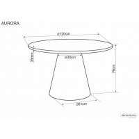 SIGNAL - AURORA Stoł fi 120cm | Jasny szary