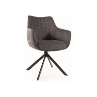 SIGNAL - AZALIA Brego Krzesło | Obrót siedziska | Tkanina Brego Ciemny szary 18 | Stelaż Czarny mat