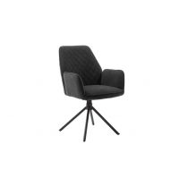MC AKCENT - ACANDI Krzesło z podłokietnikiem | Nogi skośne | Obrót siedziska | Tkanina typu szenil Antracyt | ACA4S04AN