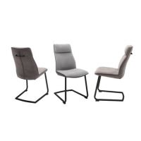 MC AKCENT - ADEN Krzesło na płozie | Stelaż metal czarny mat rurka | Tkanina cappucino / brązowoszary | ADSS42CX