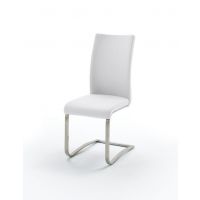 MC AKCENT - ARCO 2 Krzesło Skóra naturalna biała | Stal szlachetna szczotkowana | ARCO2ELW