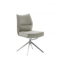 MC AKCENT - ASSENTO A Krzesło | Skóra krem | Stelaż stal szlachetna szczotkowana | Obrót siedziska | ASAS20CR | ASGE14EG