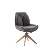 MC AKCENT - ASSENTO B Krzesło | Skóra cappuccino | Stelaż dąb lity lakier | Obrót siedziska | ASBS20CX | ASGE24HL