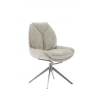 MC AKCENT - ASSENTO B Krzesło | Tkanina krem | Stelaż stal szlachetna szczotkowana | Obrót siedziska | ASBS62CR | ASGE14EG