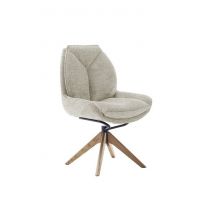 MC AKCENT - ASSENTO B Krzesło | Tkanina krem | Stelaż dąb lity lakier | Obrót siedziska | ASBS62CR | ASGE24HL
