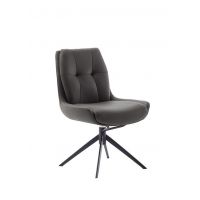 MC AKCENT - ASSENTO C Krzesło | Skóra cappuccino | Stelaż lakier czarny mat | Obrót siedziska | ASCS20CX | ASGE14SM