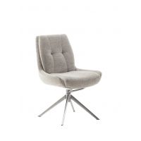 MC AKCENT - ASSENTO C Krzesło | Tkanina krem | Stelaż stal szlachetna szczotkowana | Obrót siedziska | ASCS62CR | ASGE14EG