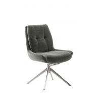 MC AKCENT - ASSENTO C Krzesło | Tkanina oliwka | Stelaż stal szlachetna szczotkowana | Obrót siedziska | ASCS62OL | ASGE14EG