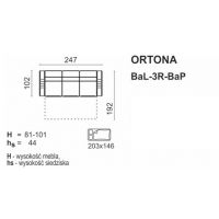 Meblomak - ORTONA Sofa BaL-3R-BaP z funkcją spania