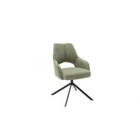 MC AKCENT - BANGOR Krzesło | Obrót siedziska | Nogi skośne metal czarny mat | Tkanina oliwka | BAAS23OL