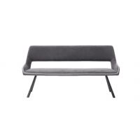 MC AKCENT - BAYONNE Ławka | Nogi graniaste metal lakier antracyt mat | Tkanina ciemnoszara / szara | 155x63x90 | BB1542DG