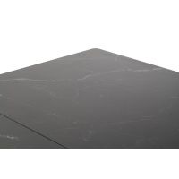 MC AKCENT - BONANZA Stół 160-200x90x76 | Ceramica marmur antracyt | Noga Metal lakier czarny mat | BO16SMAM