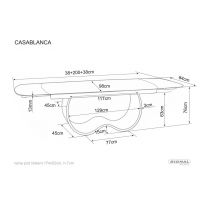 SIGNAL - CASABLANCA Stół 98x198-274x76h | Beż MONT BLANC | Stelaż metal Miedziany
