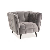 SIGNAL - CASTELLO 1 Velvet Fotel | Tkanina | Szary Bluvel 14 | Nogi wenge | z PL