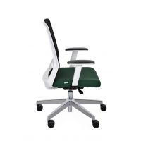 GROSPOL - COCO Fotel obrotowy WS Chrome | Mechanizm Synchro Self SF2 | Podłokietniki R6 white | Podstawa aluminiowa