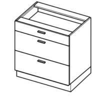 LAYMAN - BLANKA Szafka DS 8/3 kuchenna 80 cm dolna z trzema szufladami (starmotion)