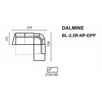 Meblomak - DALMINE Narożnik BL-2,5R-NP-DPP (prawy)/DPL-NP-2,5R-BP (lewy) z funkcją spania i pojemnikiem