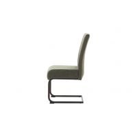 MC AKCENT - DERRY Krzesło na płozie | Stelaż metal lakier czarny mat | Tkanina typu szenil Oliwka | DESS34OL