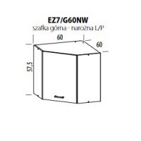 LIVEO - ELIZA Szafka EZ7/G60NW | Górna 60 | Narożna
