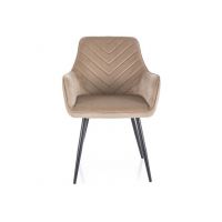 SIGNAL - FIG Velvet Krzesło | Tkanina Bluvel Beż 28 | Stelaż Czarny mat