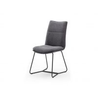 MC AKCENT - HAMPTON S Krzesło stelaż rurka lakier czarny mat | uchwyt tylny | tkanina szenil antracyt | HAKS51AN